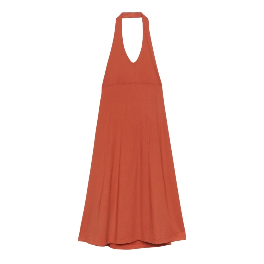 Patagonia Morning Glory Halter Flowy Midi Dress Rust Sz Xs